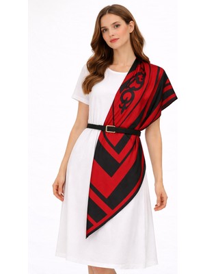 Edirne Lavanta Edirne Kırmızısı Uzun Fular 45*145CM Model-3