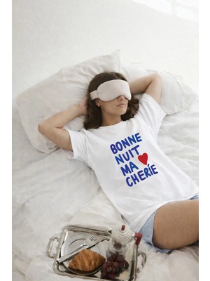 Monila Kadın Premium Kumaş Yazı Baskılı Oversize T-Shirt