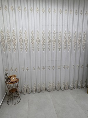 Nivemes Home Nivemeshome Yaren 2024 Gold 1/3 Pileli Tül Perde Apm