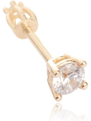 Berk Mücevherat 14 Ayar Altın Tektaşlı Tragus Küpe