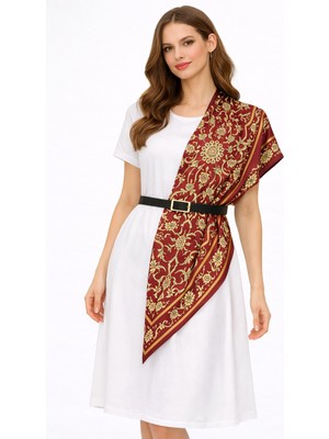 Edirne Lavanta Edirne Kırmızısı Uzun Fular 45*145CM Model-4