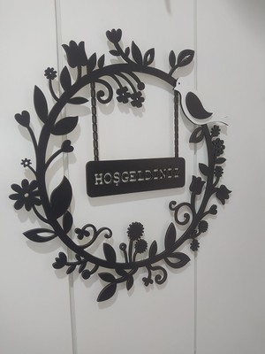 Braventa Collection Hoşgeldiniz Yazılı Kapı Duvar Süsü 30 x 30 cm Siyah 30 x 30 KARBONNM260
