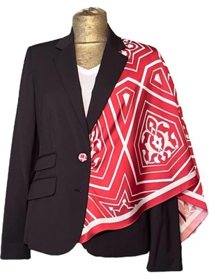 Edirne Lavanta Edirne Kırmızısı Eşarp 90X90CM Model-2