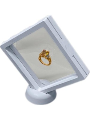 Braventa Collection ® 9x9 cm Standlı 3D Takı Ziynet Hatıra Koleksiyon Saklama Kutusu Şeffaf Film Çerçevesi