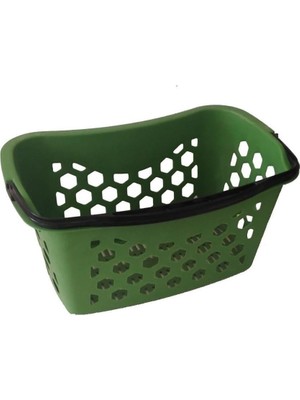 Braventa Collection 10 Adet Fasulye Tipi-Oval Plastik Alışveriş Sepeti - Market El Sepeti Turuncu