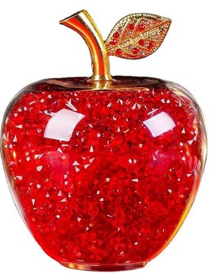 Braventa Collection Kırmızı Kristal Cam Elma Heykelcik Paperweight Rhinestones Ile Ev Dekor Noel Dekorasyon