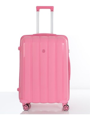 Braventa Collection Mçs Polipropilen 2'li Valiz Seti Orta & Makyaj V305 Pembe