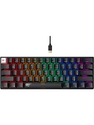 Braventa Collection Havit Gamenote KB903L%60 Mekanik Blended Aydınlatma Oyuncu Klavyesi - 61 Tuş (Siyah)
