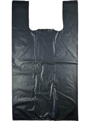 Braventa Collection Kalın Siyah Poşet Büyük Boy Hışır Atlet Poşet Market Manav Poşeti Çöp Poşeti 1 kg