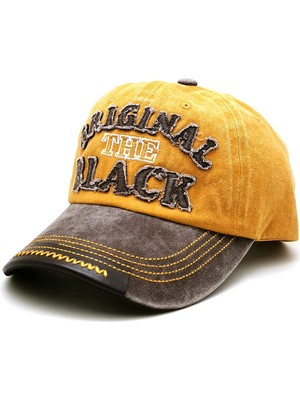 Braventa Collection Sarı Erkek Beyzbol Şapka Original Nakışlı Deri Detaylı Tasarım