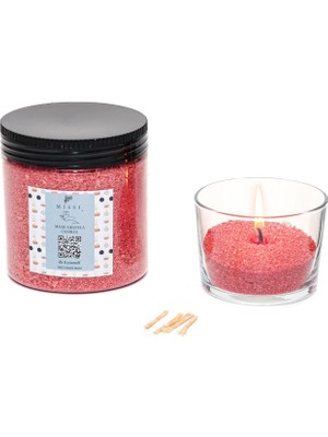 Braventa Collection Garden Rose-Pudra Kokulu Pembe Yaratıcı Inci Tozu Mum (30 Adet Fitil ile BIRLIKTE)-250 gr