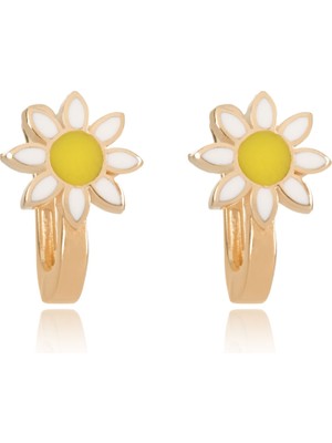 Berk Mücevherat 14 Ayar Altın Papatya Figürlü Mineli Çocuk Küpe