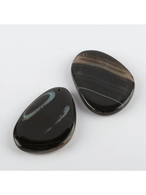 Starseven Özel Kesim Doğaltaş Plaka Akik Kolye Ucu