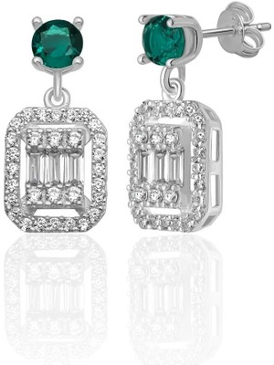 Azuris Silver 925 Ayar Gümüş Baget Zirkon Taşlı Saplamalı Küpe