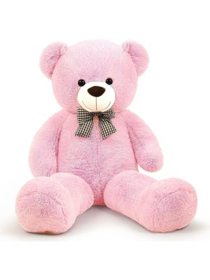 Braventa Collection Papyonlu Sevimli Peluş Şaşkın Ayı 80 cm - Sevgiliye Özel Hediye Pembe