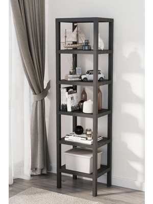 Braventa Collection Mithra Life 6 Katlı Siyah Plastik Banyo Mutfak Rafı MIT1045