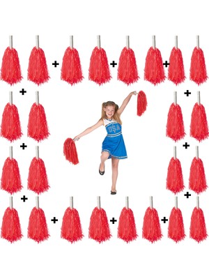 Ergün Collection Kırmızı Gösteri Ponponu - 12 Çift