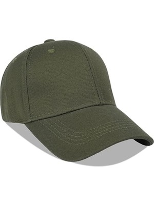 Braventa Collection Yılmazel 6 Parça Yazlık Düz Renklerde Beyzbol Şapkası (Askeri Yeşil)
