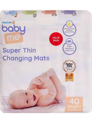 Braventa Collection Baby Me Süper Ince Alt Değiştirme Örtüsü 60X90 cm 40 Adet