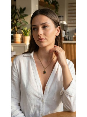 Ergün Collection 316L Çelik Zincir Gold Renk Vintage Model Kadın Kolye