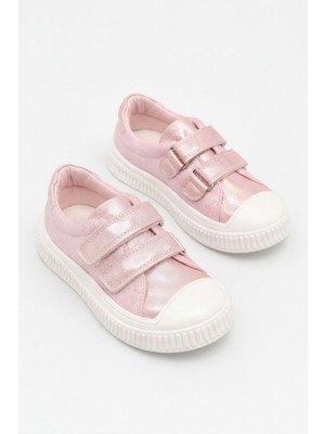 Kız Çocuk Gümüş Yumuşak Ortopedik Kaydırmaz Taban Spor Ayakkabı