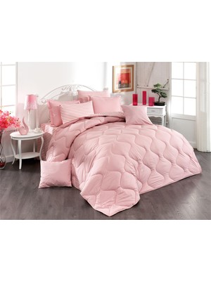 Braventa Collection Yonk Life Home Classic Battal Boy Uyku Seti (Pudra Pembe Çizgili, Battal Boy)