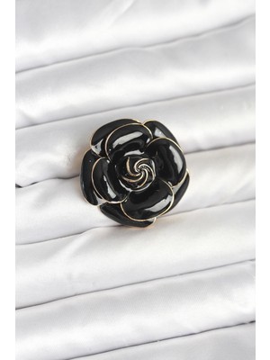 Ergün Collection Siyah Gül Model Broş