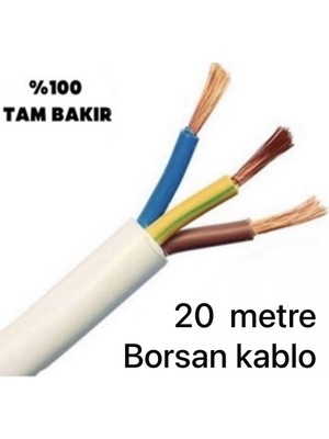 20 Metre 3x2.5borsan Kablo Tam Bakır Ttr