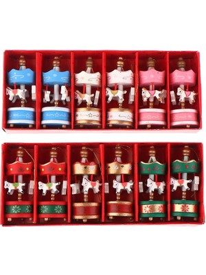 Braventa Collection 6 Adet Atlı Karınca At Mini Asmak Için Kolye Ucu Ağaç Noel Doğum Günü Hediyesi - Beyaz