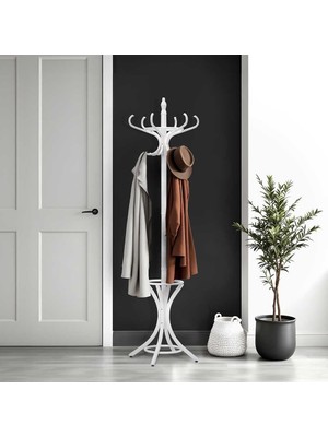 Braventa Collection Adore Mobilya Mate Dorya 12LI Askılık-Beyaz 51X185X51 cm (Gxyxd)