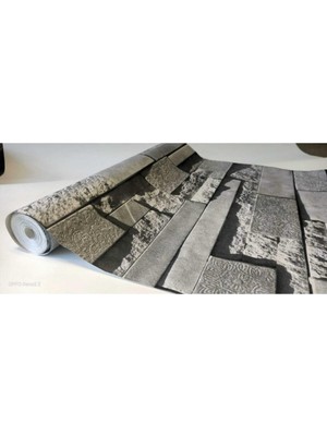 Braventa Collection Tetik Duvar Kağıtları Golden Taş Desenli Duvar Kağıdı 13153 0.53 x 10 Gri