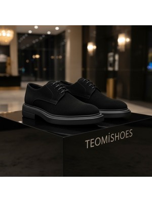 By Barretti Siyah Süet Yüksek Taban London Loafer