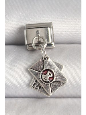 Ergün Collection 316L Çelik Gümüş Renk Mektup Model Nomination Charm