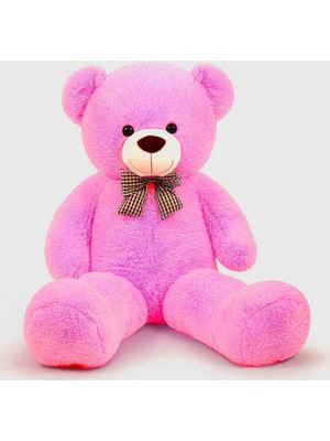 Braventa Collection Papyonlu Sevimli Peluş Şaşkın Ayı 80 cm - Sevgiliye Özel Hediye Fuşya