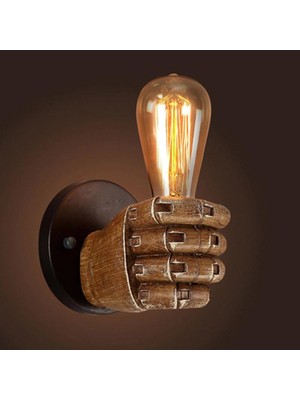 Braventa Collection Sağ El Duvar Lambası Aplik Duvar Aydınlatma Ev Bahçe Dekorasyon Açık Kahverengi