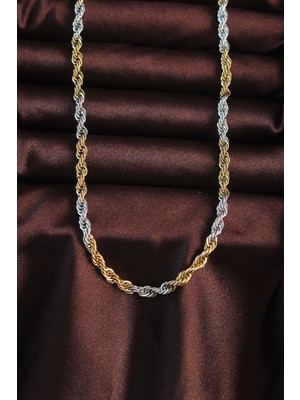Ergün Collection 316L Çelik Çift Renk Burgu Tasarımlı Kolye
