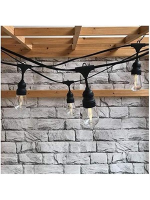 Braventa Collection Ucuz Geldi Bahçe Aydınlatma Armatürü, E27 Duy, 20 Ampul Kapasiteli, 10 Metre, Siyah Bahçe Organizasy