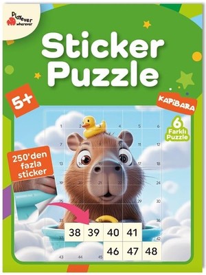 Braventa Collection Playever Sticker Puzzle Kitabı Kapibara | Eğitici Yapıştırmalı Bulmaca | Dikkat ve Odak Geliştiren A