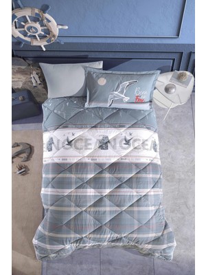 Braventa Collection Clasy %100 Pamuk Tek Kişilik Uyku Seti (Lastikli Çarşaflı) V1 Mavi