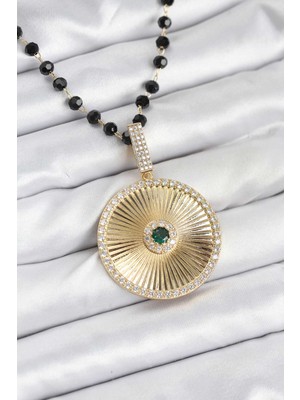 Ergün Collection 316L Çelik Zincir Kristal Boncuklu Kadın Kolye