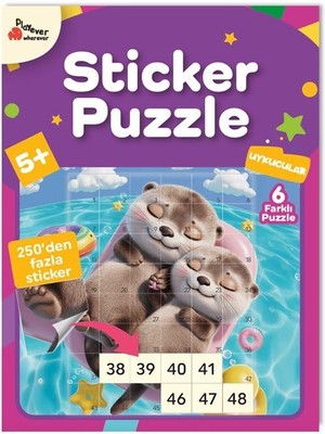 Braventa Collection Playever Sticker Puzzle Kitabı Uykucular | Eğitici Yapıştırmalı Bulmaca | Dikkat ve Odak Geliştiren