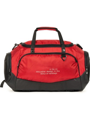 Necati Çanta Çok Gözlü Ayakkabı Bölmeli Seyehat & Spor Fitness Çantası Kırmızı