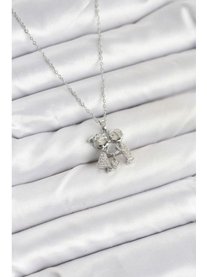 Ergün Collection 316L Çelik Zincir Gümüş Renk Erkek Kız Model Kadın Kolye