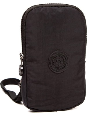 Braventa Collection Av A Dos Telefon Çantası, Çapraz Askılı Mini Çanta, Kadın Siyah Su Geçirmez Krinkıl Mini Telefon Cüz