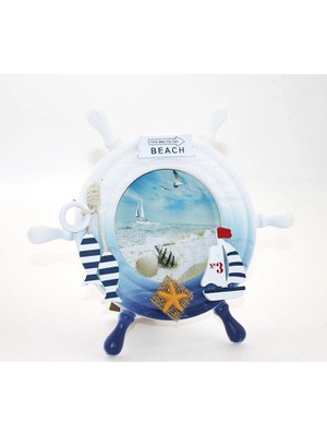 VeraGlobe Buğz Ahşap Marin Dümenli Çerçeve Model 1