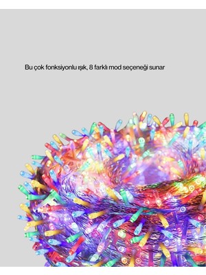 VeraGlobe Buğz Şeffaf Kablolu 50 Ampullü 5 Metre LED Işık Dekoratif Aydınlatma - Buğz