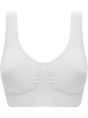 Ergün Collection Beyaz Dikişsiz Kadın Pedli Sütyen Korse