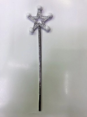 VeraGlobe Buğz Yıldız Peri Asası Sihirli Değnek Beyaz Ponponlu - Buğz