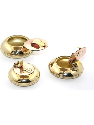 VeraGlobe Buğz 3'lü Pirinç Küllük Seti