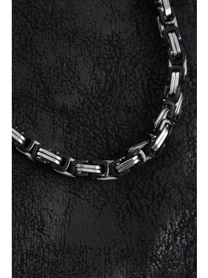 VeraGlobe Buğz 316L Çelik Kral Zincir Model Gümüş Renk Erkek Kolye - Buğz